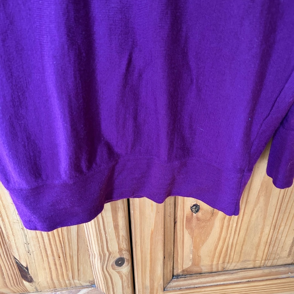 GoLite Sweater 100% Merino Wool Purple V Neck Soft Women's Medium - Picture 5 of 6
